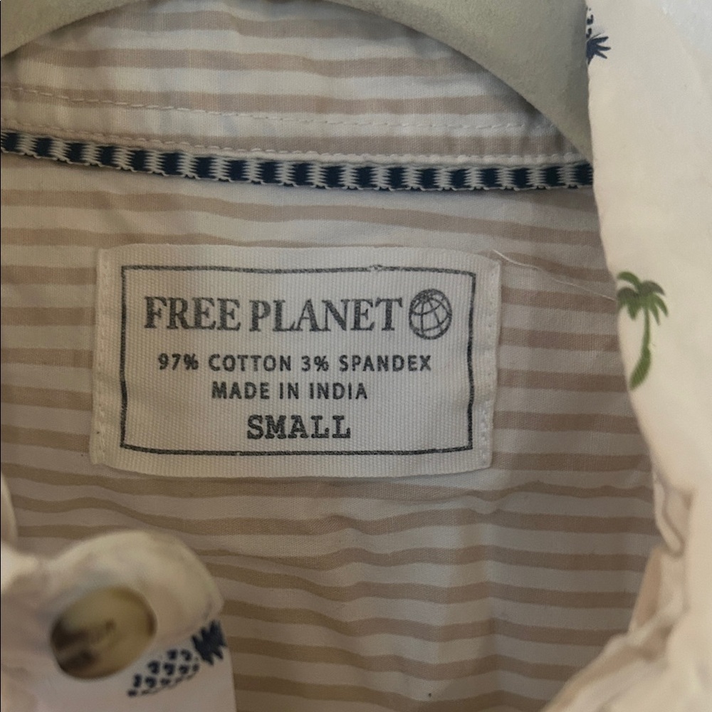 Free Planet Cream Patterned Casual Shirt - Picture 2 of 6